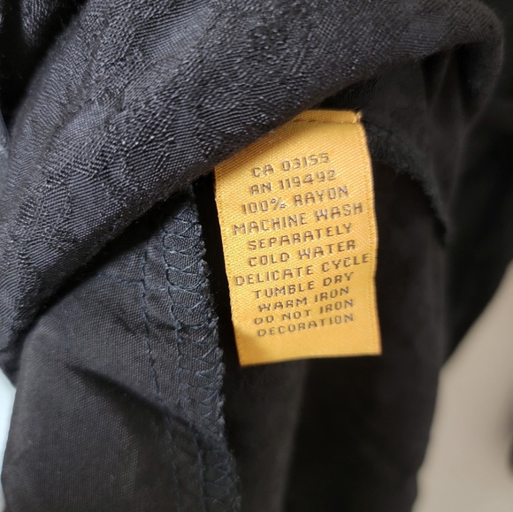 April Cornell Black Floral Long Sleeve Tie Back Dress With Pockets Size Small - Picture 4 of 8